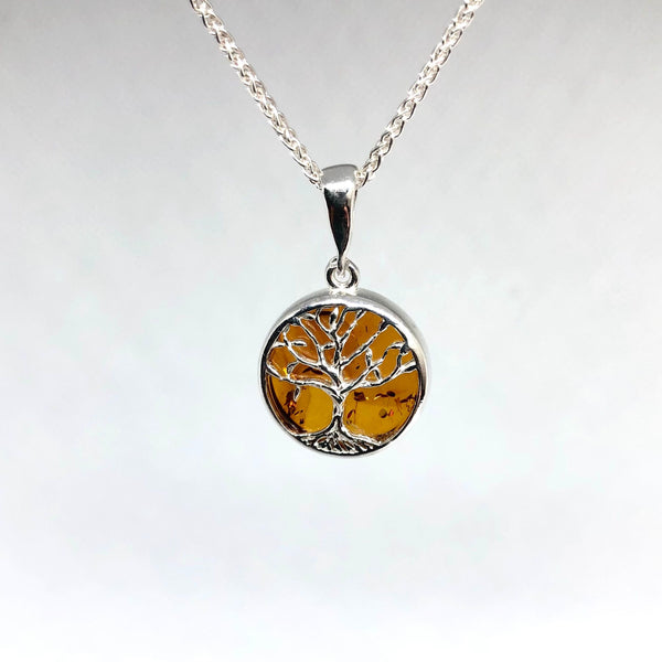 Amber tree deals of life necklace