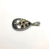 Tree of Life Pendant in Silver and Multicolour Amber