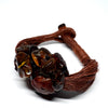Amber Beaded Bracelet on Brown Linen