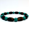 Black Amber and Turquoise Bracelet