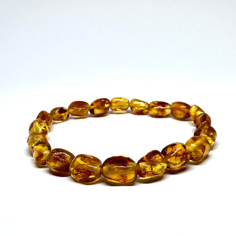Cognac Amber Beaded Bracelet #1