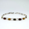 Tennis Bracelet in Multicolour Amber and Silver