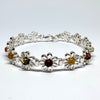Daisy Silver Bracelet with Amber