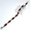 Cherry Amber Link Bracelet in Silver