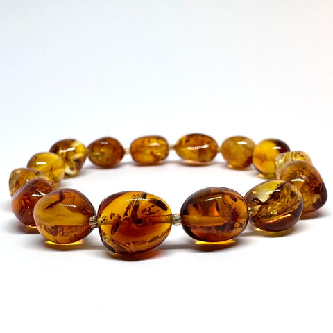 Cognac Amber Beaded Bracelet