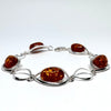 Amber and Silver Link Bracelet #1