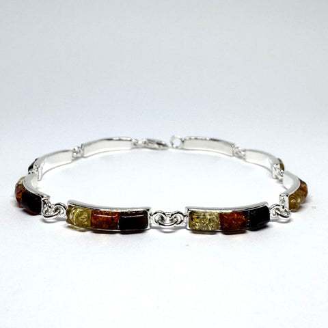 Tennis Bracelet in Silver with Amber in 3-Shades