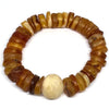 Large Amber Button Beads and a Mat Ball Bracelet