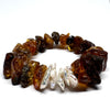 Amber Beaded Bracelet with Pearls