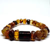 Baltic Amber Hewed Beads Bracelet with Cylinder