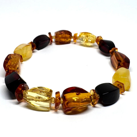 Multicolour Faceted Amber Bracelet