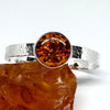 Amber and Silver Cuff Bracelet (round stone)
