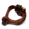 Amber Beaded Bracelet on Brown Linen