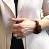 Amber Beaded Bracelet on Brown Linen