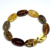 Multicolour Olive-Shaped Beaded Amber Bracelet