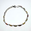 Tennis Bracelet in Multicolour Amber and Silver