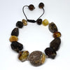 Amber Beaded Bracelet on Black Cord #2