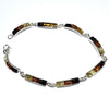 Tennis Bracelet in Silver with Amber in 3-Shades