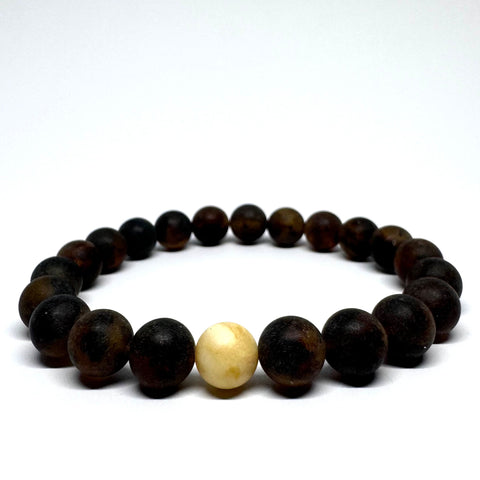 Black and Butter Amber Ball Bracelet