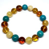 Amber and Turquoise Ball Bracelet