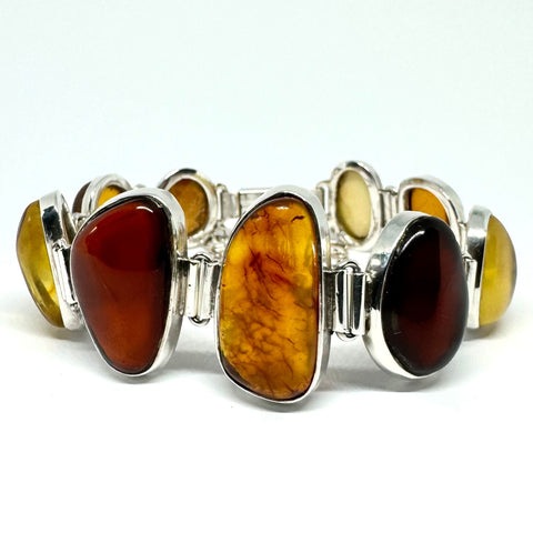 Large Baltic Amber Link Bracelet #1