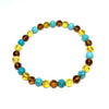 Amber Ball Bracelet with Turquoise