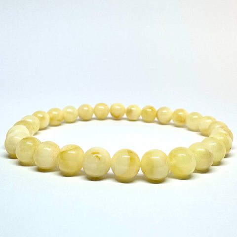 Butter Amber Ball Bracelet (7 mm)