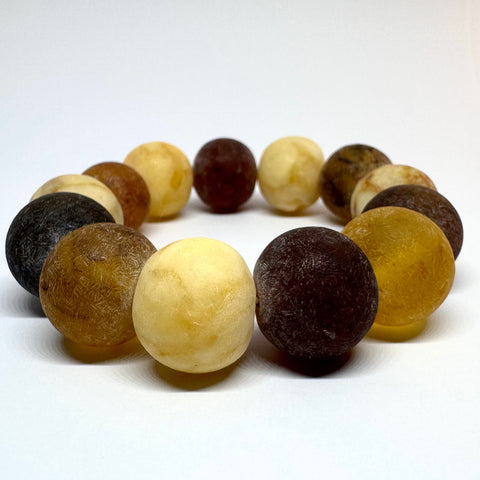 Big Amber Ball Bracelet in Matt