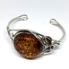 Amber Cuff Bracelet in Baroque style