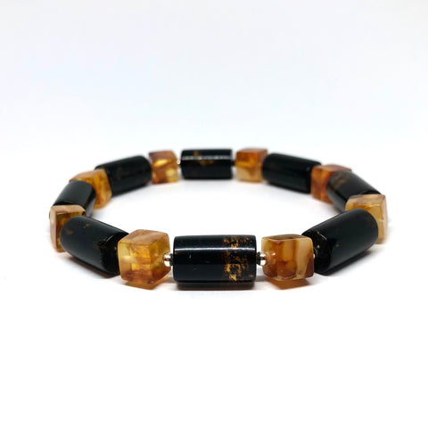 Amber Cubes & Cylinders Bracelet