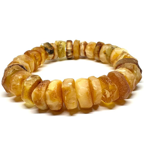 Baltic Amber Hewed Beads Bracelet #5
