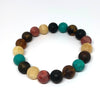 Amber, Turquoise and Coral Ball Bracelet  in Mat