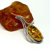 One-of-a-Kind Amber Brooch in Silver