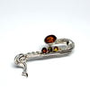 Saxophone Pin in Silver and Amber