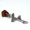 Rose Pin in Amber and Silver