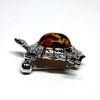 Turtle Pin in Silver and Amber
