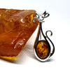 Amber and Silver Cat with Long Mustache Pin