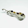 Viola Brooch in Silver with Multicolour Amber