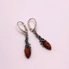 Long Amber Earrings with Organic Details