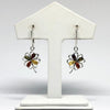 Clover Earrings in Silver with Multicolour Amber