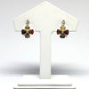Clover Earrings in Silver and Multicolour Amber