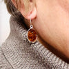 Large Amber Oval Earrings