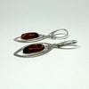 Amber Marquis Earrings in Silver Frame