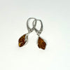 Amber Earrings in Silver Wishbone Setting