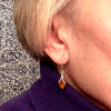 Amber Earrings in Silver Wishbone Setting (Cognac or Cherry)