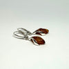 Amber Earrings in Silver Wishbone Setting (Cognac or Cherry)