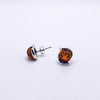 Amber Studs in Green, Cognac or Cherry Colour