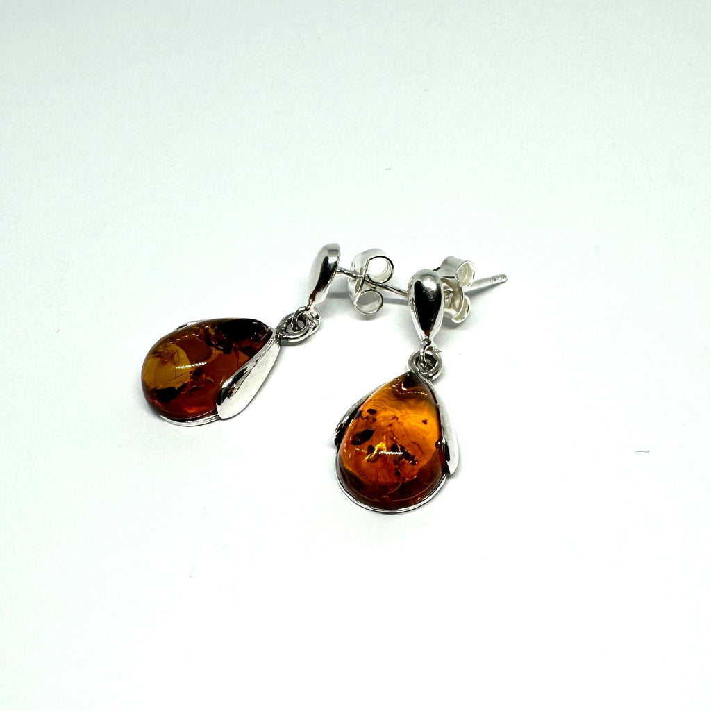 Amber Drops in Silver