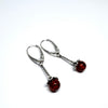 Amber Ball Earrings with Silver Petals
