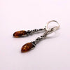 Long Amber Earrings with Organic Details